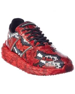 Giuseppe Zanotti Snake-Embossed Leather Sneaker Men Fashion Sneakers
