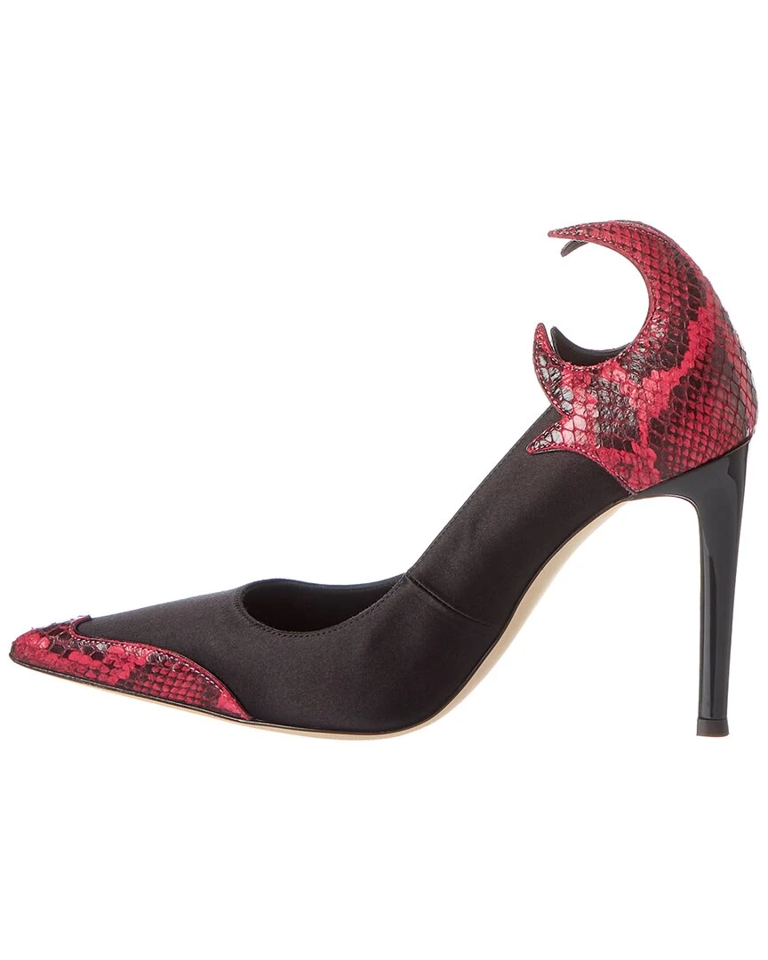 Giuseppe Zanotti Nyco 105 Leather & Satin Pump Women Pumps 4 Giuseppe Zanotti Nyco 105 Leather & Satin Pump Women Pumps - Image 2