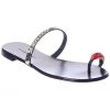 Giuseppe Zanotti Ring Gem Leather Sandal Women Flat Sandals -Giuseppe Zanotti shop 1313195039 RLLZ 1