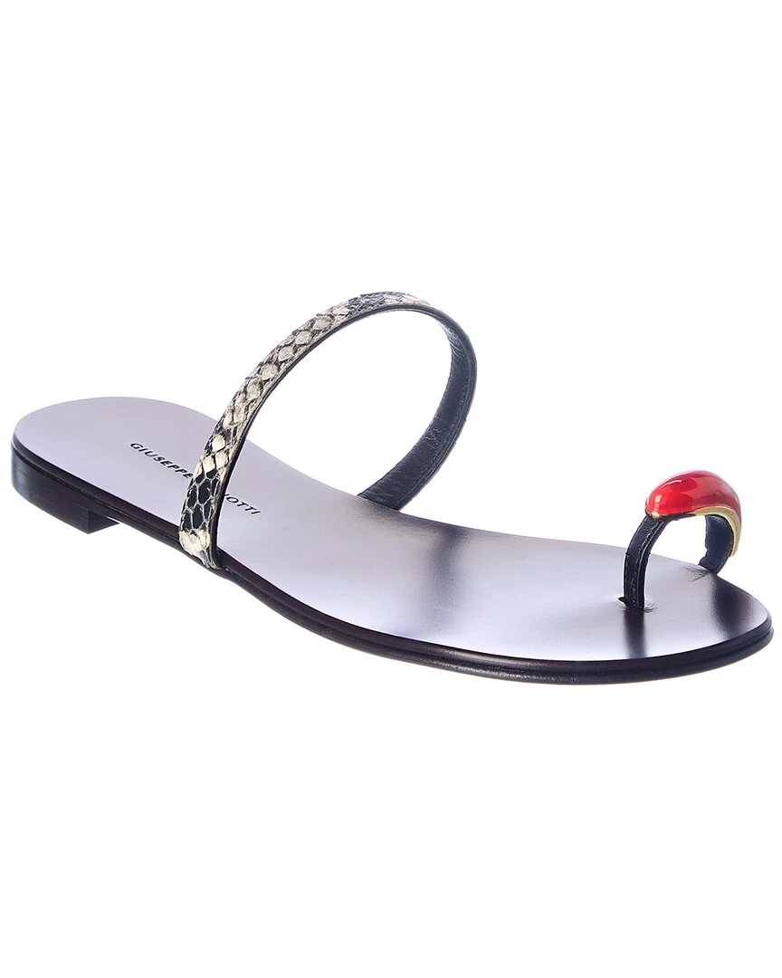 Giuseppe Zanotti Ring Gem Leather Sandal Women Flat Sandals 3 Giuseppe Zanotti Ring Gem Leather Sandal Women Flat Sandals