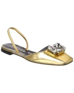 Giuseppe Zanotti Pigalle Leather Slingback Flat Women Flats
