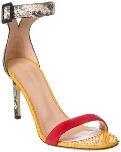 Giuseppe Zanotti Basic 85 Suede & Python Sandal Women Heeled Sandals