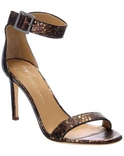 Giuseppe Zanotti Basic 85 Snake-Embossed Leather Sandal Women Heeled Sandals
