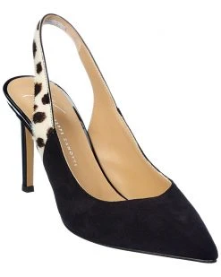 Giuseppe Zanotti Formal 85 Suede & Haircalf Slingback Pump Women Pumps