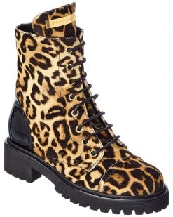 Giuseppe Zanotti Velvet & Patent Combat Boot Women Boots