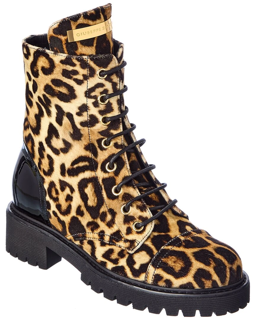 Giuseppe Zanotti Velvet & Patent Combat Boot Women Boots 3 Giuseppe Zanotti Velvet & Patent Combat Boot Women Boots